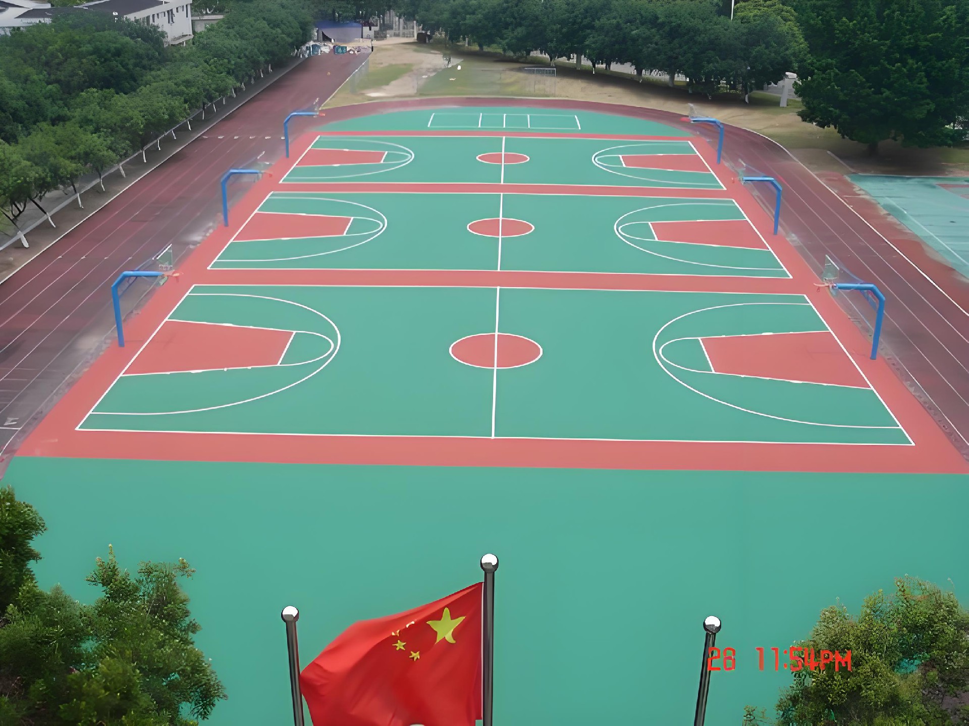 复合型硅PU篮球场